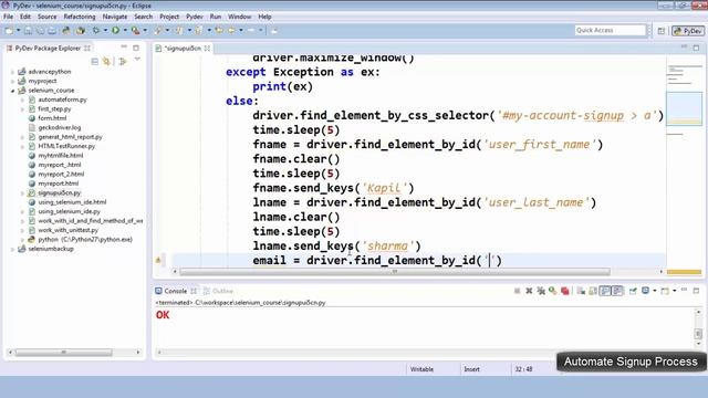 Automate Signup Functionality of Web App using Selenium with Python смотреть онлайн