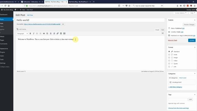 00 Wordpress Tutorial Install Theme and Edit a Post смотреть онлайн