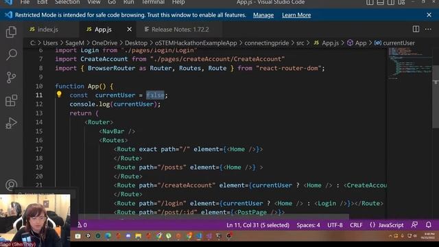 React App Tutorial pt 5 - Frontend Routing (oSTEM Hackathon Training Series) смотреть онлайн