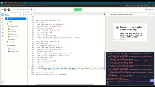 Using Python, Flask and SQL to edit a record in a database смотреть онлайн