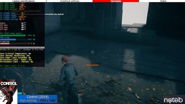 MSI KATANA GF66 (2022) - Control Gameplay Test (i5-12500H, RTX 3050) смотреть онлайн