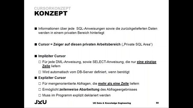 PL/SQL - 05 - Cursorkonzept (Teil 1 / Konzept und Vorgangsweise) смотреть онлайн