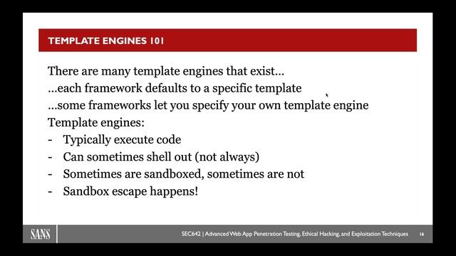 SEC642: Killing Snakes For Fun, Flask SSTIs and RCEs In Python смотреть онлайн