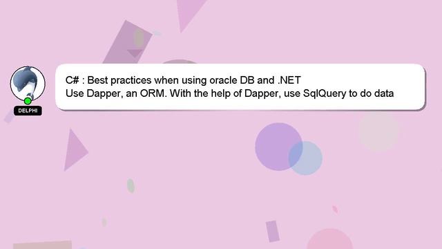 C# : Best practices when using oracle DB and .NET смотреть онлайн