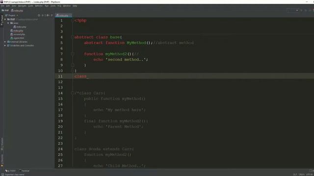 Abstract class and method in php смотреть онлайн