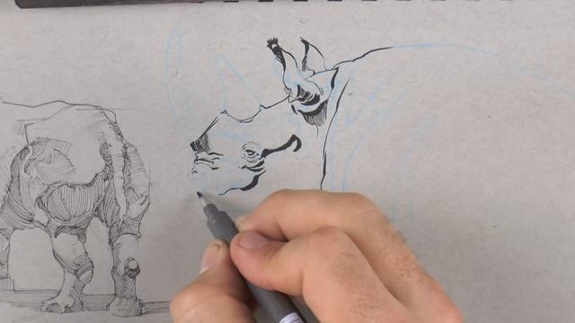 Brush Pen Inking Demo