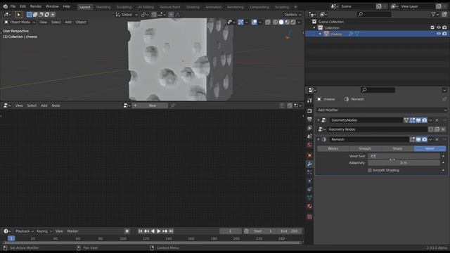 Blender 2.93 Geometry Nodes Tutorial: procedural cheese смотреть онлайн