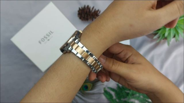 Fossil Blue Dial Silver-Rose Gold Stainless Steel, Case Silver-Rose Gold смотреть онлайн