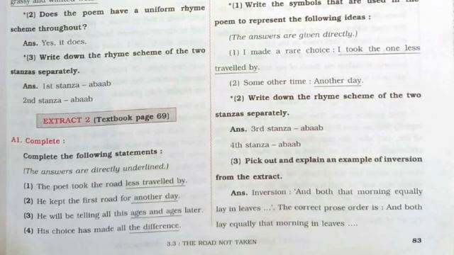 Class 9th English Chapter 3.3. The Road Not Taken Navneet Digest Solutions (MH Board) смотреть онлайн