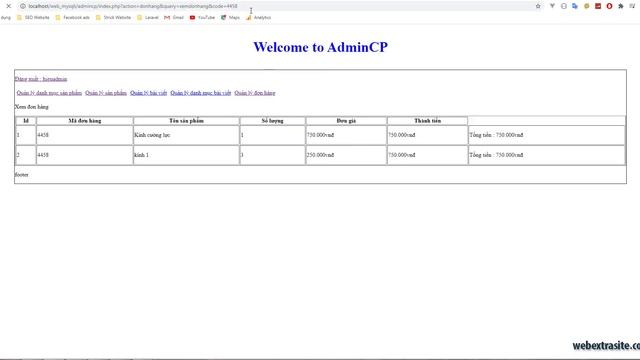 Bài 14: Quản lý đơn hàng | Website PHP HTML CSS MYSQli смотреть онлайн
