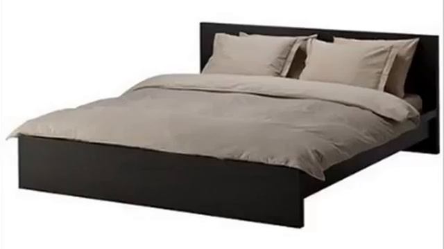 Malm Black brown Queen Size Bed Frame Height Adjustable смотреть онлайн