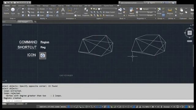 Region command With all internal settings Explained| English voice| Cad Voyager | Autocad | Autodes смотреть онлайн