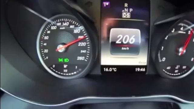 Mercedes C180 W205 1.6 156 Bg. 0-206 Km Hız Testi. Almanya Limitsiz Otoban.