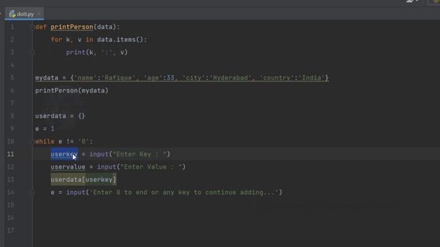 Python Tutorials For Beginners in Telugu - Tutorial 16 - Sending User Dictionary as Argument смотреть онлайн