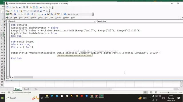 Use SumIF With Loop VBA Lesson-38 || VBA Sumif from another worksheet || How to Learn VBA смотреть онлайн
