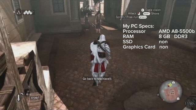 Assassin's Creed Brotherhood without Graphics Card on Low End PC FPS Test Gameplay смотреть онлайн