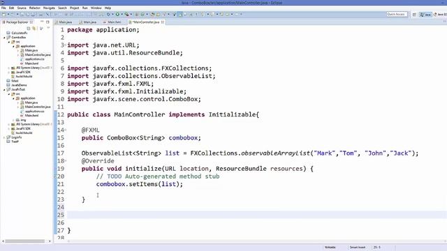 JavaFx Tutorial For Beginners 12 - JavaFX ComboBox смотреть онлайн