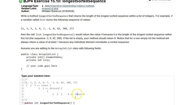 Building Java Programs Chapter 15.10 longestSortedSequence смотреть онлайн