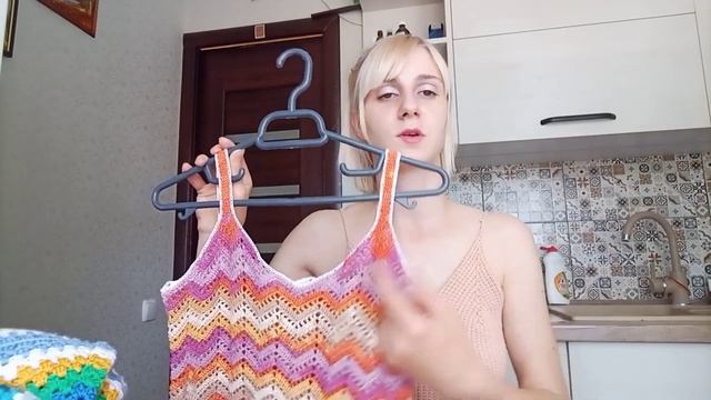 Мои вязаные топы! Что буду носит летом!!! смотреть онлайн