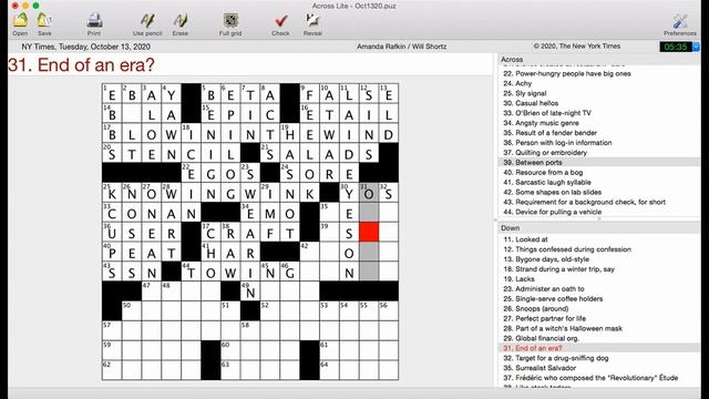 You Can’t Lose | New York Times Crossword Puzzle Walkthrough | Tuesday, October 13th 2020 смотреть онлайн
