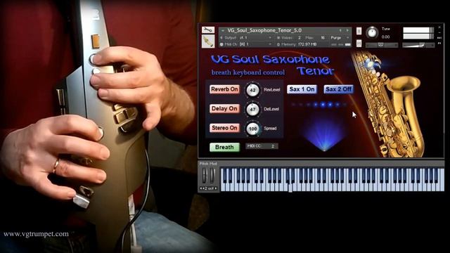 Roland Aerophone AE-10 wind controller and tenor saxophone Kontakt sample library. Woodwind vst. смотреть онлайн