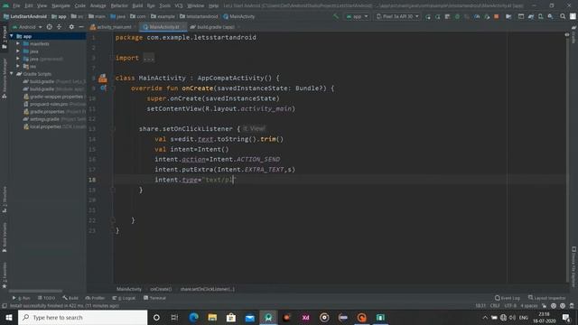 Share your Data to social Media Platforms using Implicit Intents in Android Studio using [KOTLIN] смотреть онлайн