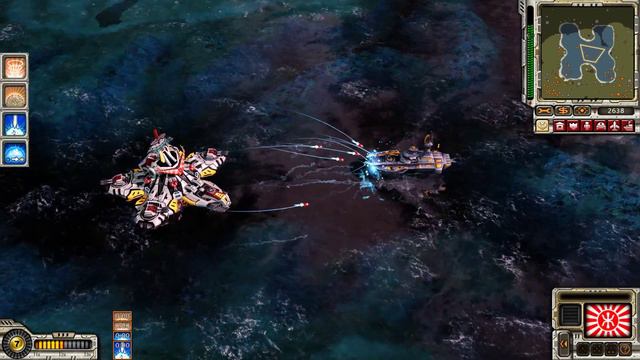 C&C Red Alert 3 Uprising Giga Fortress vs Assault Destroyer смотреть онлайн
