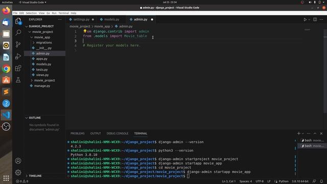 #1 django models.py file in create tables and fields , create superuser,setting.py file use. смотреть онлайн