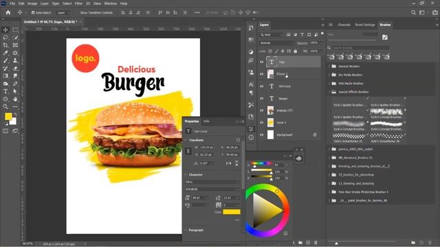 Burger flyer design | Design puffs #Photoshop #flyerdesign #food #Burger смотреть онлайн