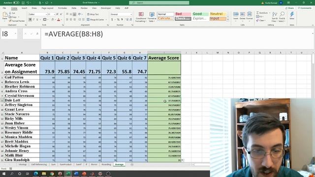 Excel Average Function смотреть онлайн