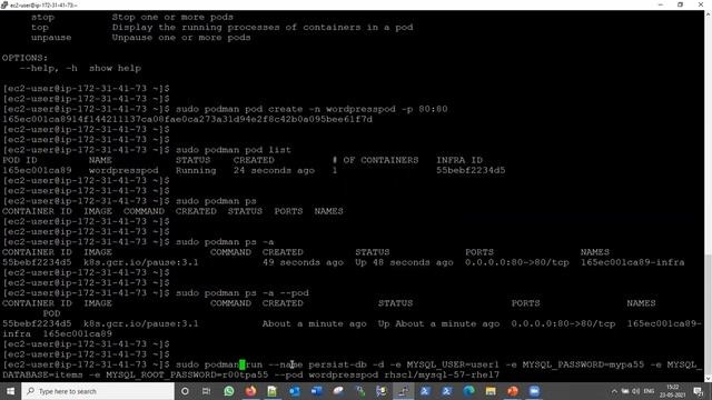 Podman POD, Communication between containers (OpenShift Containers & Kubernetes Part-13) EX180 смотреть онлайн