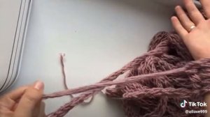 Вязание руками, вязание пальцами, вязание без спиц, вязание Снуда, вяжем снуд