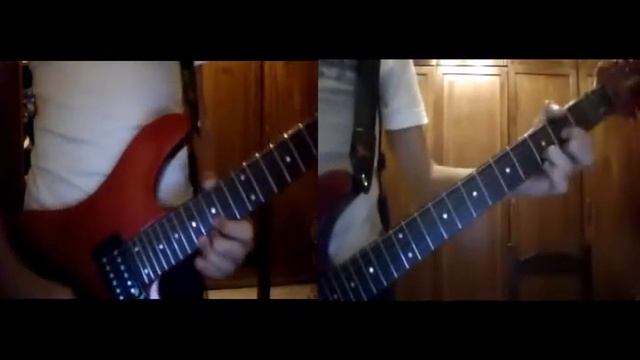 Knocking on Heavens Door - Guns n Roses solo 1 cover with two guitars смотреть онлайн