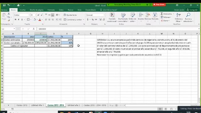 CONTABILIDAD SUPERIOR, CASO PRACTICO NIC 11 EXCEL смотреть онлайн