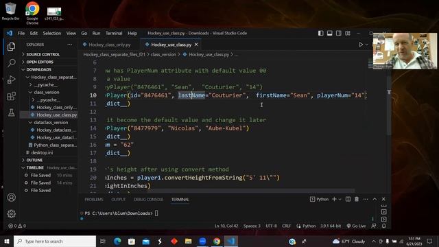 Python class and dataclass demo: Separating class definition and class use files смотреть онлайн