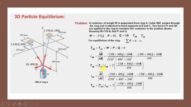 Statics || 3D Particle Equilibrium II Problem смотреть онлайн
