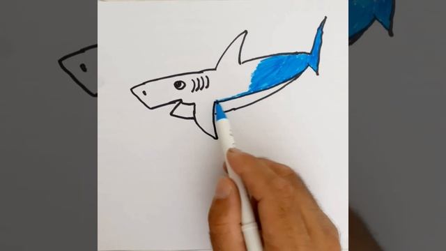 bolalar uchun akula rasmini chizish / для детей рисуем акулу / drawing for children draw a shark смотреть онлайн
