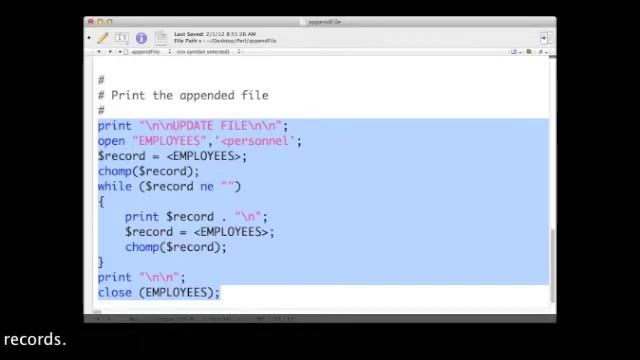 Perl: appending files смотреть онлайн