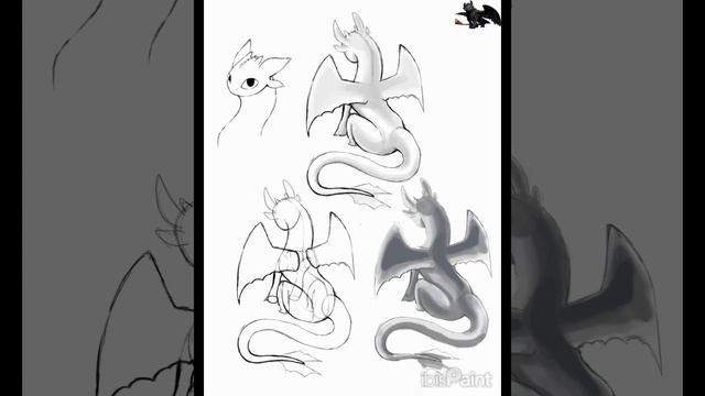 TOOTHLESS. How to train your dragon. Digital Speedpainting. Как приручить дракона. Поэтапный рисуно смотреть онлайн