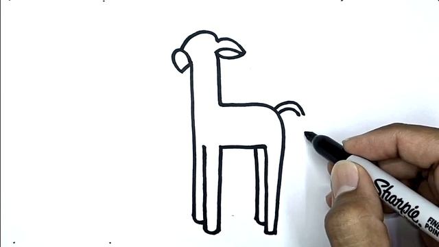 How To Draw A Giraffe Step By Step Easy With Number 1 | Simple Drawing Tutorial смотреть онлайн