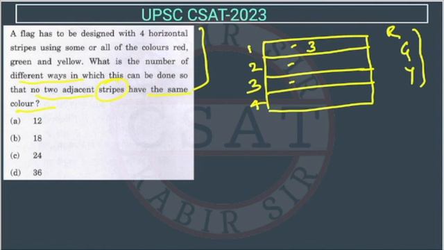 2023 CSAT Permutation A flag has to be designed with 4 horizontal strips using some or all of the смотреть онлайн