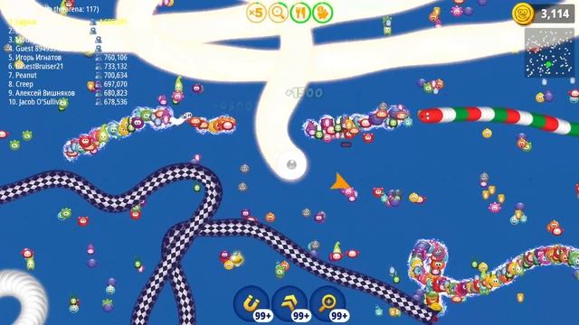 Worms Zone.io 001 Magic Slither Worm Gameplay | Saamp Wala Game | Snake Game 2023