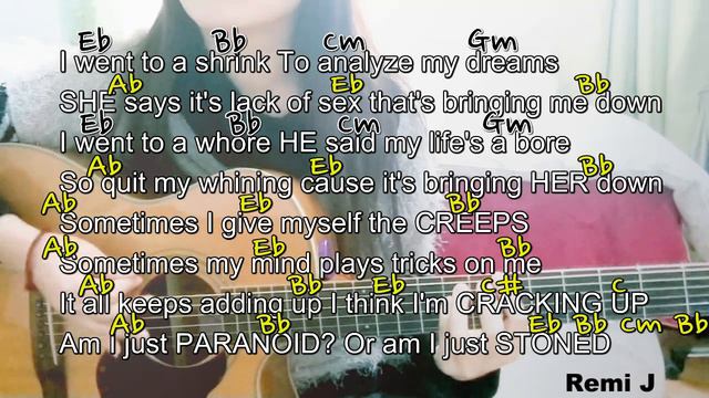 Basket Case lyrics chords guitar lesson, Cover by Remi J Unplugged Acoustic guitar+Vocal GreenDay смотреть онлайн