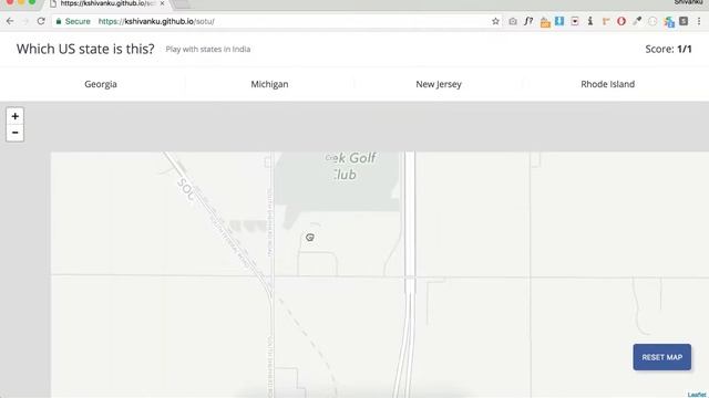 Guess the State: A game with leaflet.js смотреть онлайн
