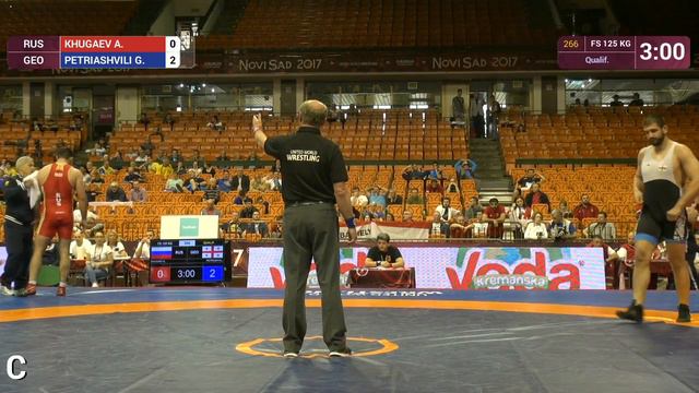 Qual. FS - 125 kg: G. PETRIASHVILI (GEO) df. A. KHUGAEV (RUS), 5-2 смотреть онлайн