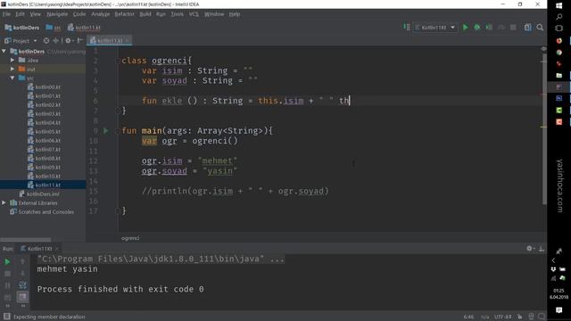 Kotlin - 11 - Sınıf ve Nesne kullanımı смотреть онлайн