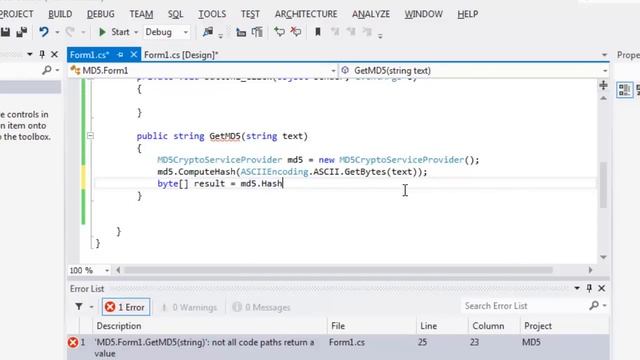 Encrypt your passwords with MD5 hashing in C# смотреть онлайн