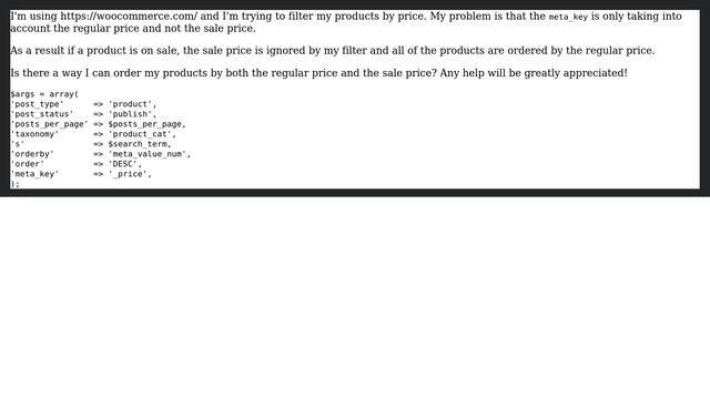 Wordpress: Sorting products by price ( regular + sale price ) смотреть онлайн