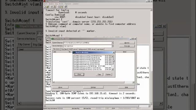 Обновление IOS на CISCO с TFTP через HyperTerminal (Update IOS on CISCO from tftp) смотреть онлайн