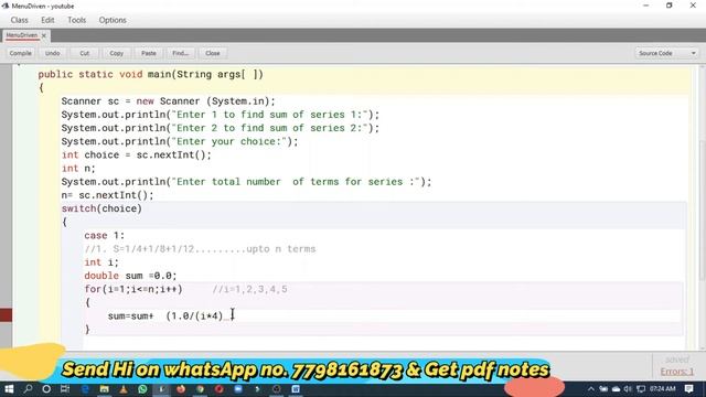 Menu Driven Program Java | switch program in java | For section B | Icse class 10 Computer смотреть онлайн